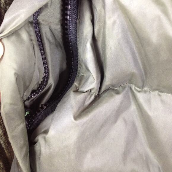 Energie Jean's Session Worn-Out Green Puffer Jacket Knit Sleeve M - Picture 7 of 8